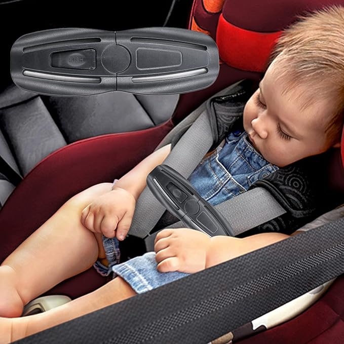 Universal Baby Seat Chest Harness Clip Buckle and Child Seat Chest Harness Clip Replacement for Kids Trend Adjustable Guard, Black