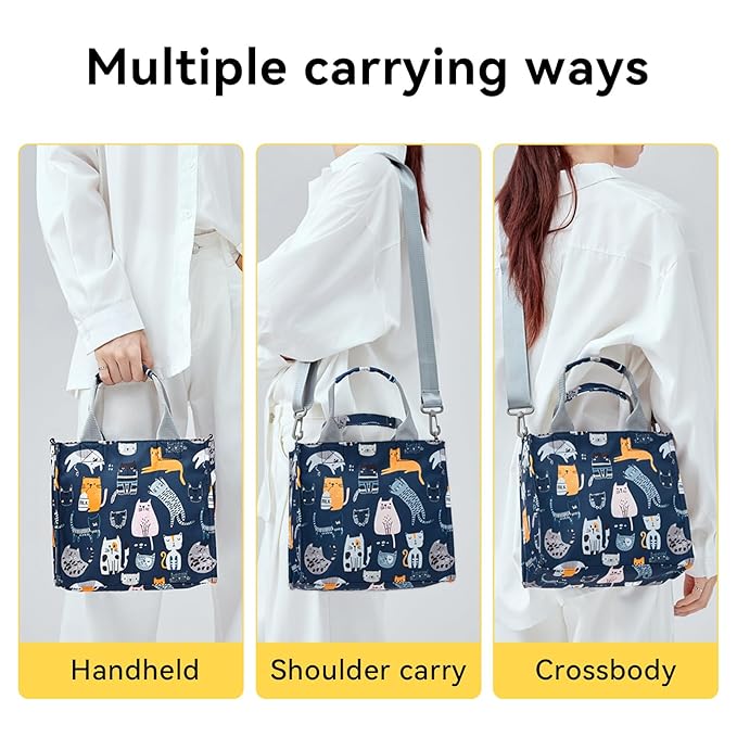 PHEBEN Small Diaper Bag Tote Waterproof Travel Mini Diaper Bag Multi-Function Baby Handbag Crossbody Purse(Cat Paradise)