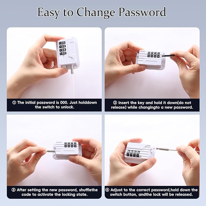 Upgraded Refrigerator Combination Locks- Changeable Password Fridge Locks for Kids, Toddlers and Children, Child & Baby Proofing Safety Door Lock for Cabinet and Drawers Windows (White-1 Pack)