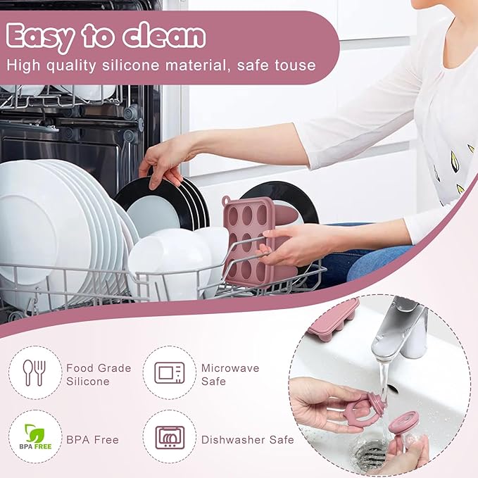 Baby Fruit Food Feeder Breastmilk Popsicle Molds, Silicone Food Freezer Tray for Cooling Teething Relief, Baby Food Feeder for Safe Infant Self Feeding, Includes 3 Extra Food Pacifier