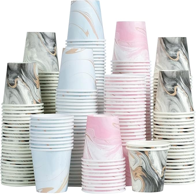 Huifany 600 Pack 3 oz Paper Cups, Colorful Bathroom Cups Disposable Paper Cups, Small Mouthwash Cups Mini Cup for Bathroom, Party, Picnic, BBQ, Travel and Envent