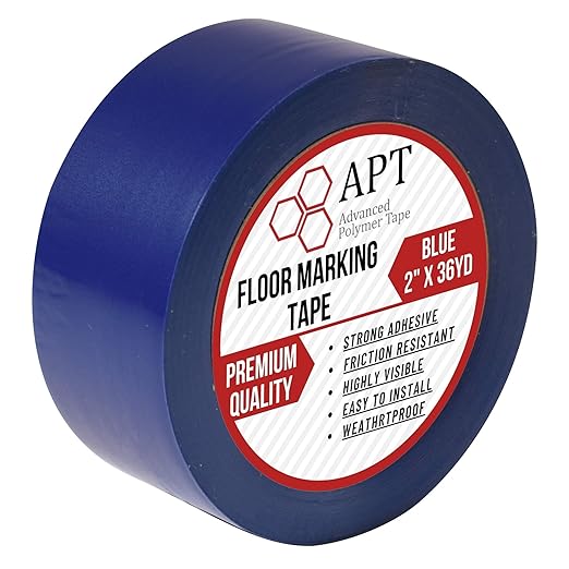 APT, Multi Color Marking Tape, Premium Safety Marking and Dance Floor Splicing Tape, 6 mil Thick (Blue, 1 Roll)