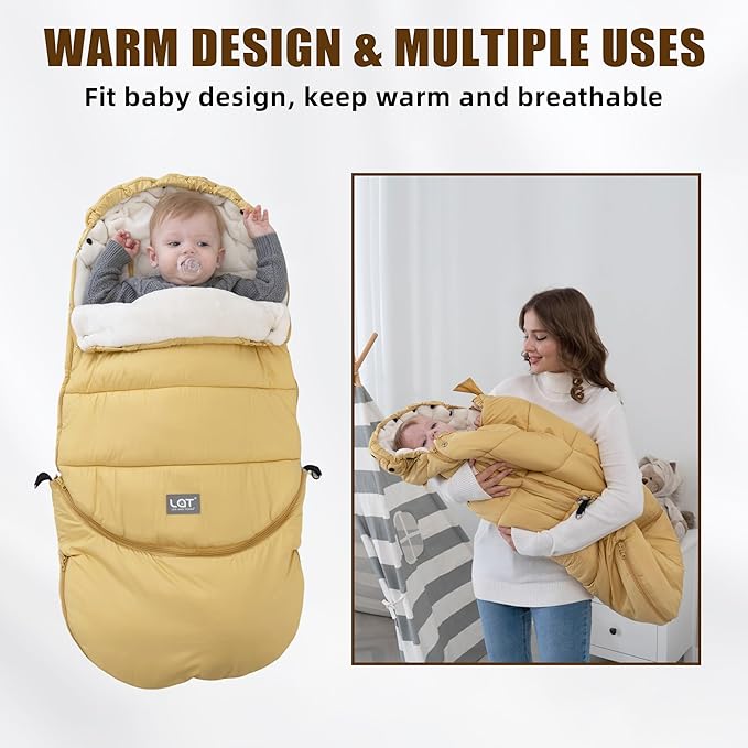 LAT Baby Warm Bunting Bag Universal,Extended and Removable,Stroller Sleeping Bag Cold Weather,Waterproof Toddler Footmuff