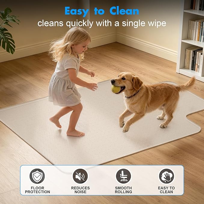 Office Chair Mat for Carpet - 36x48 Inch Heavy-Duty Protection for Low Pile Plastic Computer Desk Floor Protectors for Chairs