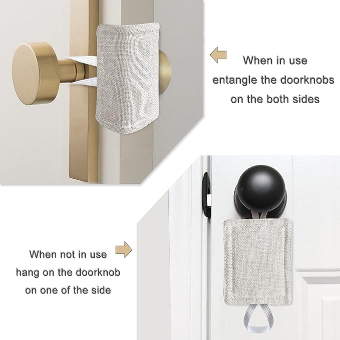 Door Silencer Quiet Door Closer Cushion, Padded Door Latch Cover for Nursery, Baby, Light Sleepers Noise Reduced Prevent from Locking for Toddler Safety - 4 x 3 inch, Natural Colored, Pack-6