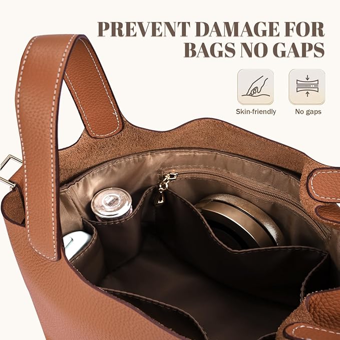 Purse Organizer Insert Fit for Picotin 18/22, Luxury Silky Purse Organizer Bag Insert for Picotin Bags(Coffee, PC18)
