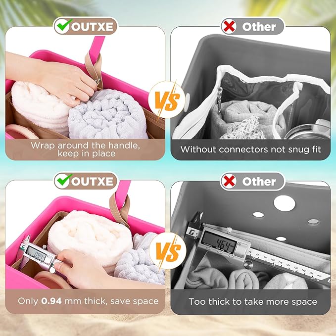 OUTXE Beach Bag Organizer Compatible with X Large Bogg Bag Accessories Inserts, Lightweight Mesh Insert Divider Pouch for Original XL Bogg Bags, Beach Tote Bags Insert for Organizing