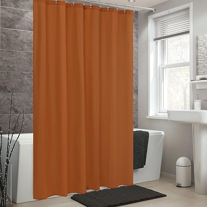 ALYVIA SPRING Extra Long Fabric Shower Curtain Liner Waterproof - 72" x 84", Soft & Lightweight XL Shower Curtain with 3 Magnets, Machine Washable - 72x84, Burnt Orange
