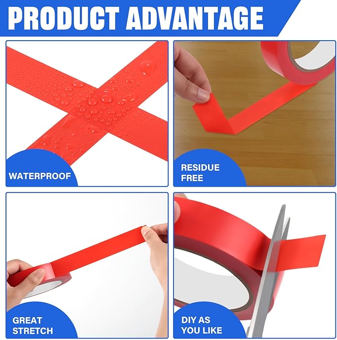 Frienda Floor Vinyl Tape 1/2inch Floor Marking Court Tape Outdoor Playing Field Marking Equipment for Social Distancing Gyms, Athletics, Equipment