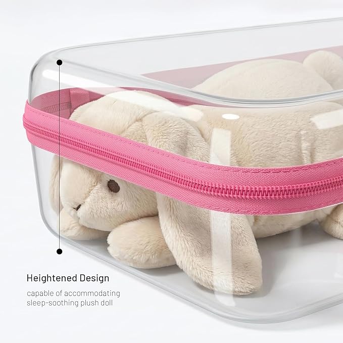 Large Toy Storage Bags with Handle,Clear Hard Shell Zipper Case, 3 Pcs Travel Toiletry Bag,Waterproof toys storage and Organizer Bags for Puzzles,Diapers,Cosmetics,Reusable Organizer Pouch