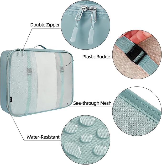 BAGAIL 6 Set/8 Set/10 Set Packing Cubes Various Sizes Packing Organizer for Travel Accessories Luggage Carry On Suitcase