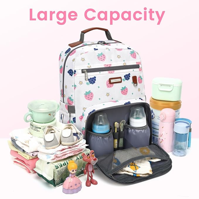 BILLITON MASHI Diaper Bag Backpack, Large Baby Nappy Bags with Portable Changing Pad for Boys and GirlsMultifunction Travel Baby Bag for Moms Dads, Shower Gifts Waterproof and Stylish