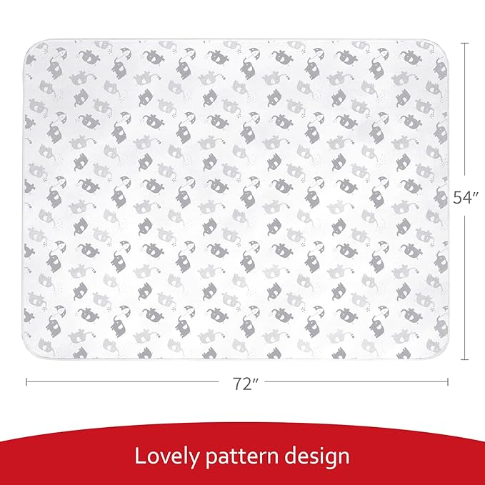 Large Splat Mat for Under High Chair/Arts/Crafts/Playtime, Moonsea High Chair Mat for Floor Non Slip Waterproof Washable Portable Picnic Splash Mat for Baby, 54X72 Inch - Elephant
