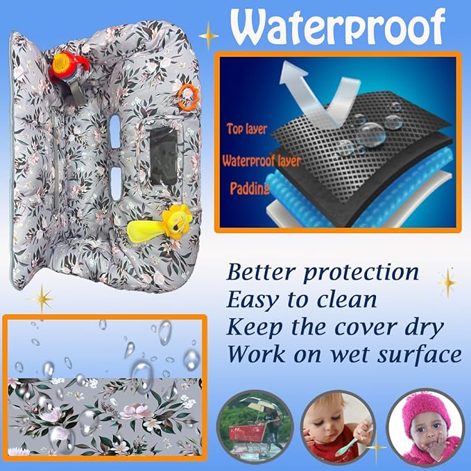 Shopping Cart Cover for Baby and Toddler, Waterproof Grocery Cart and High Chair Cover, Soft Padded Cart Cover for Babies, Universal Fit for Costco, Target and Restaurant High Chairs