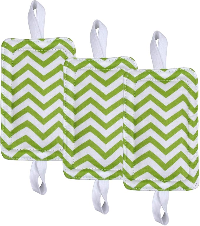 Door Silencer Door Jammer Door Closer Cushion Nursery Door Silencer Door Latch Cover 3 Pack for Noise Reducing Quiet Doors Baby Toddler Safety 3.25 x 5.5 Inch (Green Chevron)