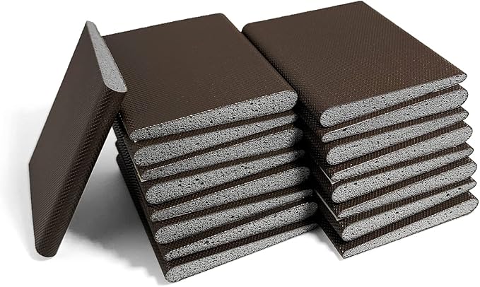 Door Corner Seals - Exterior Doorway Frame Sealing Wedge Filler - Cold Air & Draft Stopper with Heavy-Duty Adhesive - Self-Adhering Foam - Weatherstripping Accessories - Brown, 16-Pack