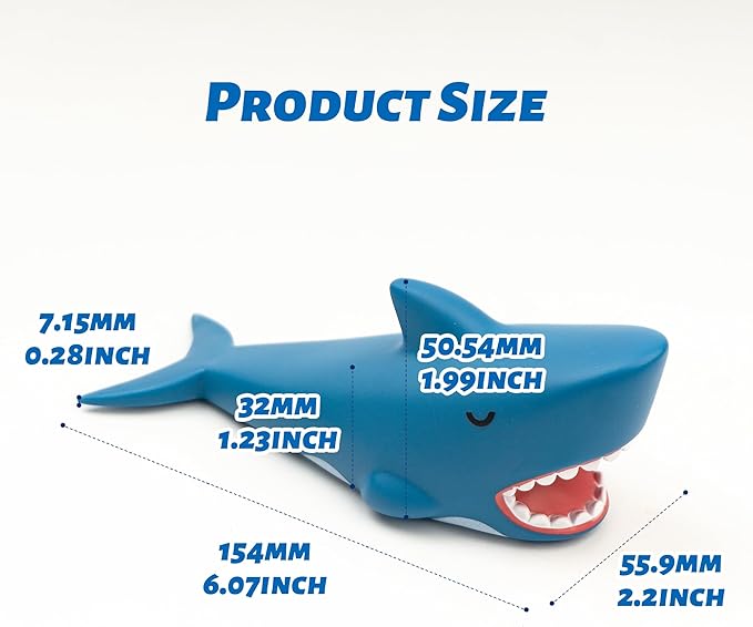 Cute Door Stopper, Cartoon Shark Animal Door Stop, 1 Pack Decorative Door Wedge for Home and Office Floor(Patented)
