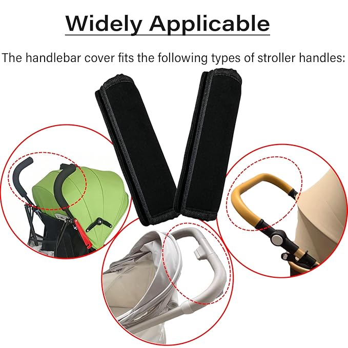 2Pcs 6.3 * 5.51inches Stroller Handlebar Cover,Pushchair Armrest Handle Protector Cover,Pram Bumper Bar Dustproof Handle Gloves Replacement Removable Universal Protective Case Grip Bar Covers
