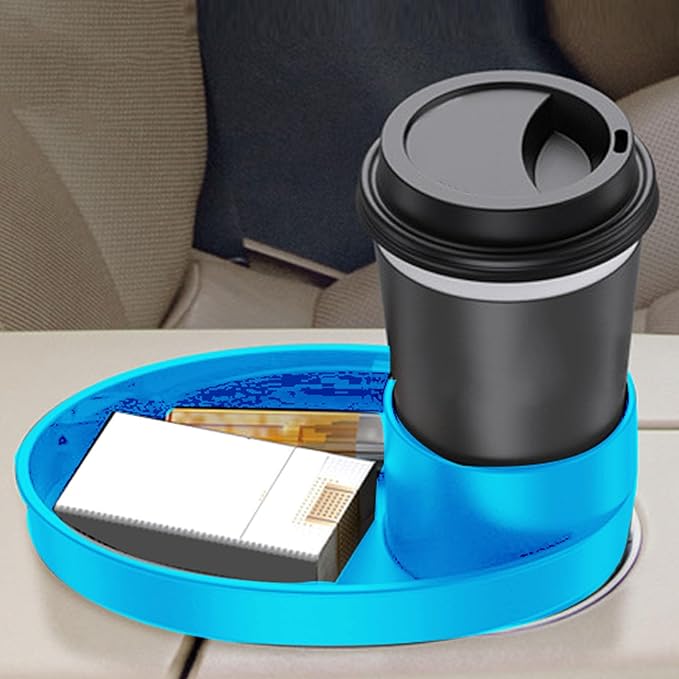 Keenso Car Seat Snack Tray,Portable Travel Rotating Cup Holder Plate for Car Seats, Booster,Stroller (#13)