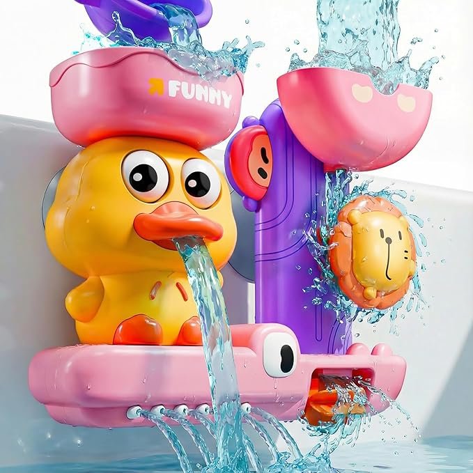 Bath Toys for Kids Ages 1-3: Toddler Bath Toys for 1 2 3 Year Old Girl Gifts - Pink Bathtub Toy for Toddlers 2-4 - Baby Girl Gifts 12+ Months