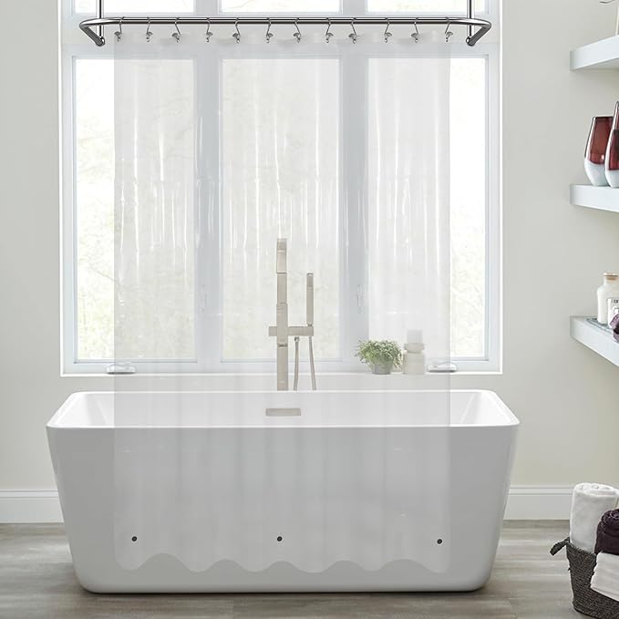 Mrs Awesome Clear Shower Curtain Liner Medium Weight - Shower Curtain Plastic with 3 Magnets for Bathroom, 71x72