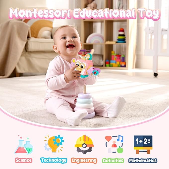 OSIMILY Montessori Toys for 1 Year Old Girl, Busy Board Cube for Girls,Baby Travel Sensory Toys for Toddlers 1-3, Fine Motor Skills Educational Toys, Birthday Gifts for 6 9 10 12 18 Girls