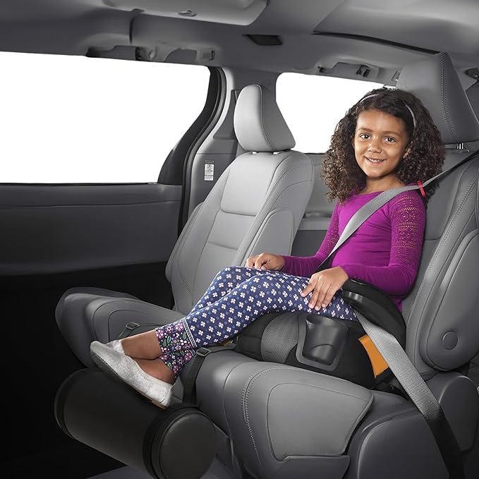 SWANOO Car Foot Rest with Extra Long Straps - Adjusts to Any Carseat or Toodlers Booster Seat - Black Leather Leg Rest for Kids