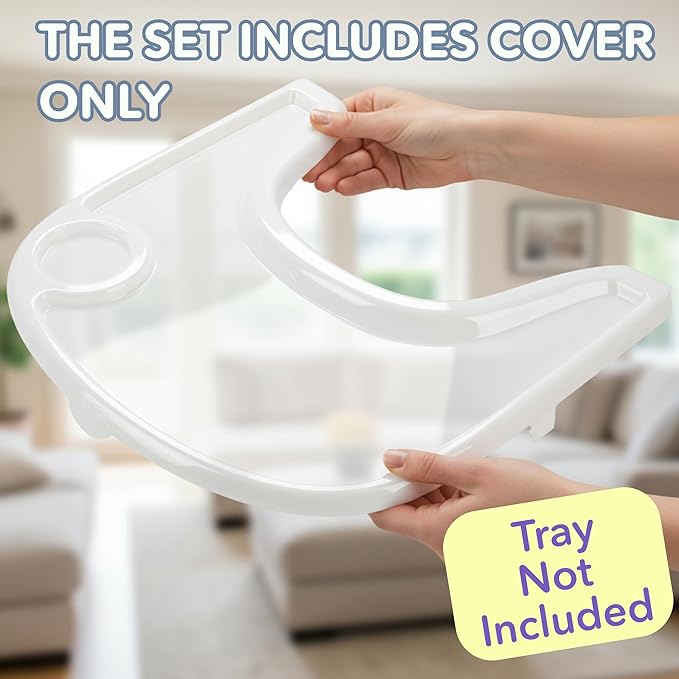 Tray Cover for Stokke Tripp Trapp High Chair – Clear | Easy-Clean Glossy Surface with Suction Plate Lock | Perfect Snap-On Fit Protects Original Tray | Dishwasher Safe