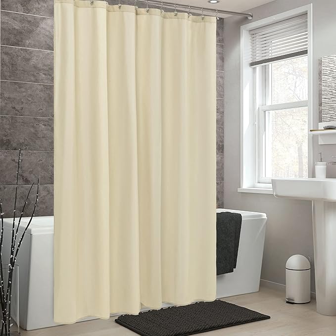 ALYVIA SPRING Long Fabric Shower Curtain Liner Waterproof - 72" x 78", Soft & Lightweight Long Shower Curtain with 3 Magnets, Machine Washable - 72x78, Cream