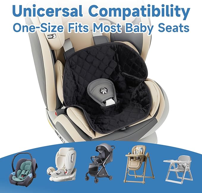 2 Pack Car Potty Training Seat Protector, Waterproof Toddler Car Seat Potty Training Cover, Piddle Pads & Liners for Baby Stroller, Booster & Travel,Non-Slip Pee Protector for Carseat (Black)