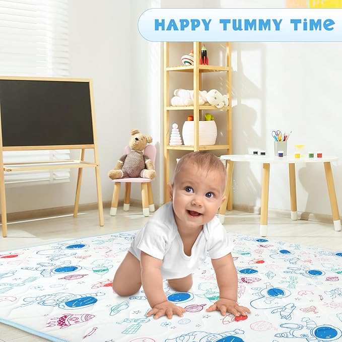 Baby Play Mat, Toodler Floor Mat 59 x 71 inch, Extra Thick Foam Non-Slip Washable,Crawling Cushion for Tummy Playing