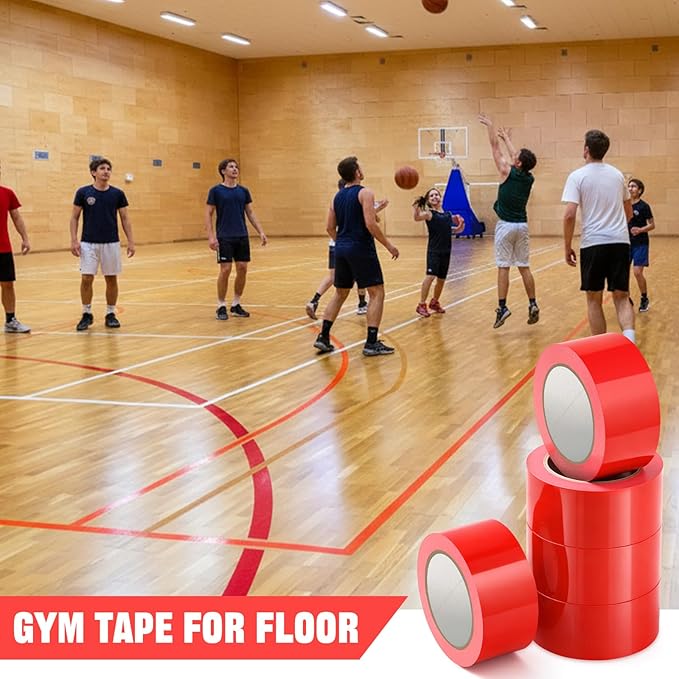 Frienda Floor Vinyl Tape 1/2inch Floor Marking Court Tape Outdoor Playing Field Marking Equipment for Social Distancing Gyms, Athletics, Equipment