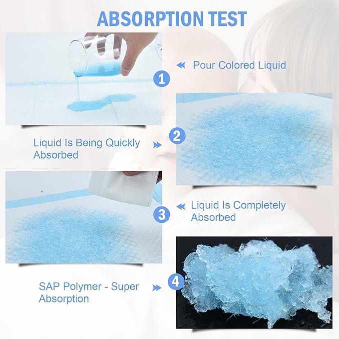 Rocinha 100 Pack Disposable Changing Pads Baby Disposable Underpads Waterproof Diaper Changing Pad Breathable Underpads Bed Table Protector Mat (17 x 13 Inches)