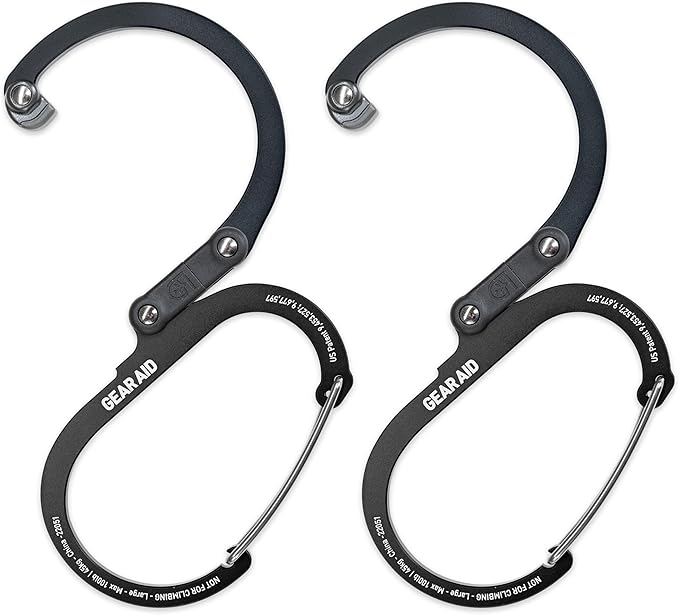 GEAR AID HEROCLIP (Small) Carabiner Gear Clip and Hook, for Hanging Bags, Purses, Lanterns, Strollers, Tools, Helmets, Water Bottles, and More