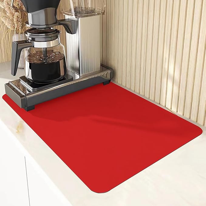Red Silicone Mats for Kitchen Counter, 23.6" by 15.7" Multipurpose Mat, Counter Table Protector, Desk Saver Pad, Placemat Nonstick Nonskid Heat-Resistant Pad