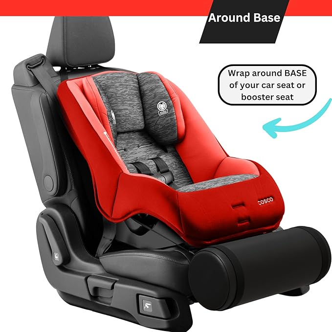 SWANOO Car Foot Rest with Extra Long Straps - Adjusts to Any Carseat or Toodlers Booster Seat - Black Leather Leg Rest for Kids