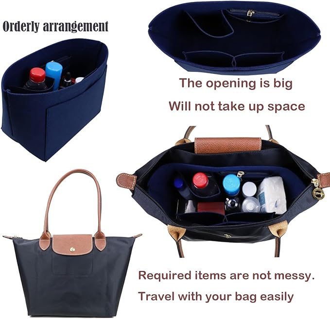 Lckaey Purse Organizer for Le Pliage Handbags insert Organizer insert 1012blue-S