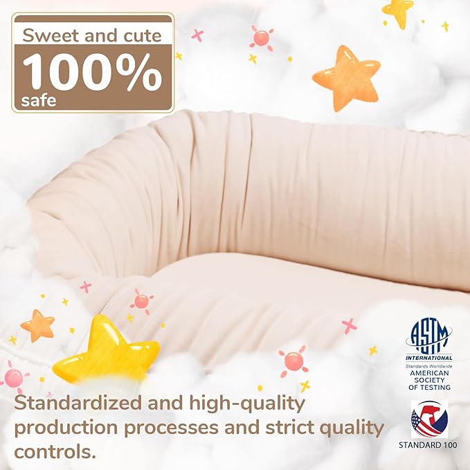EAQ Baby Lounger, Infant Lounger for Newborn,Portable Baby Nest Cover Breathable & Soft, Newborn Essentials