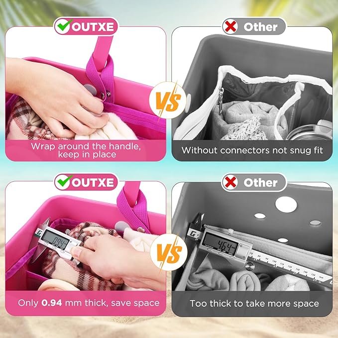 OUTXE Beach Bag Organizer Compatible with Baby Bogg Bag Accessories Inserts, Lightweight Mesh Insert Divider Pouch for Small Bogg Bags, Beach Tote Bags Insert for Organizing