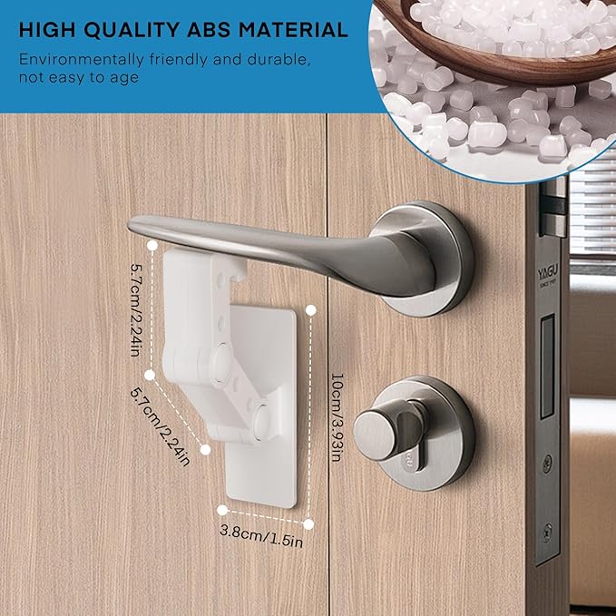 FYY Child Proof Door Lever Lock - 3Pack Baby Proofing Door Locks for Kids Safety, 3M Adhesive Door Handle Lock Prevent Toddlers from Opening Doors, Adjustable Cabinet Locks Baby Safety Products