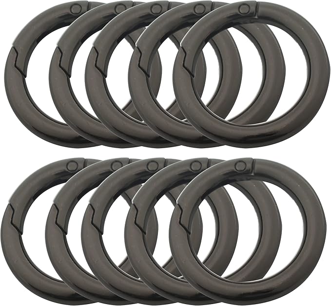 3/2.5/2/1.5 inch Big Round Carabiners Clips Metal Trigger Spring O Rings Snap Hooks DIY Charms Accessory for Keychains Bags Purses Crafts Making