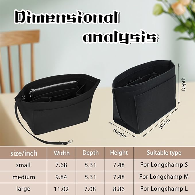 Lckaey Purse Organizer For Longchamp Purse For Long Champ Le Pliage Insert organizer1012-30aterrimus-L