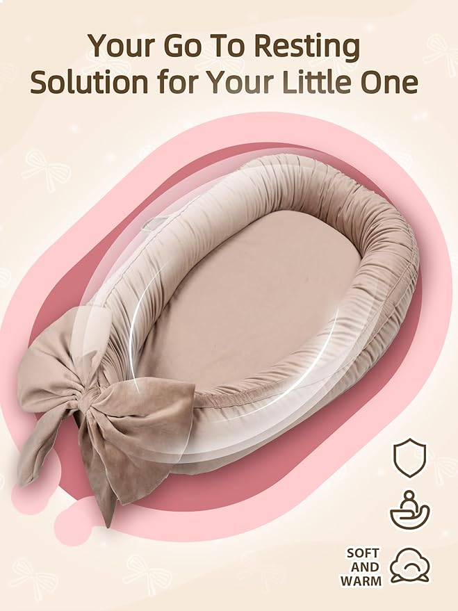 EAQ Baby Lounger, Infant Lounger for Newborn,Portable Baby Nest Cover Breathable & Soft, Newborn Essentials