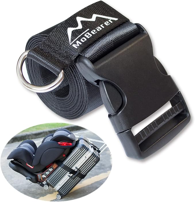 MoBearer Car Seat Travel Belt to Suitcase,Car Seat Travel Strap to Convert Kid Car Seat and Carry-on Luggage into an Airport Car Seat Stroller,Safe Travel Solution for Transport