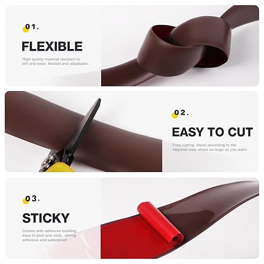 Bnell Floor Transition Strip Floor Cover Strips Self Adhesive Flooring Transitions Laminate Floor Strip Vinyl Floor Flat Divider Strip forJoining Floor Gaps (10FT,1.57inch,Coffee)