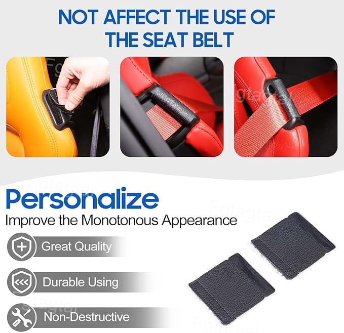 Car Seat Belt Stay Clips Compatible with Chevrolet Corvette C7 C8 2014-2026, Seat Belt Guide Anti-Belt Pop Guards Clips, Seat Belt Buckle Anti Off Cover, 2Pcs (Black)