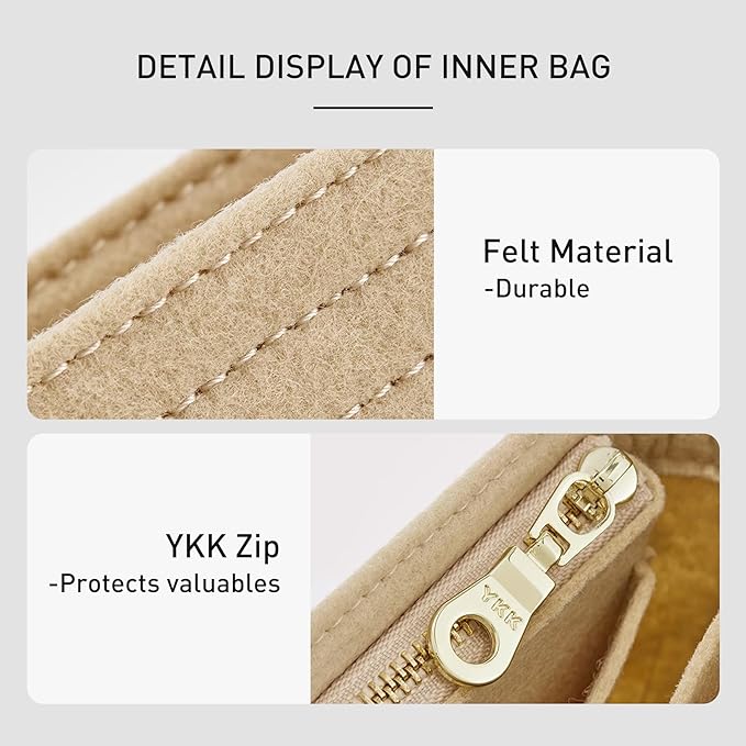 Purse Organizer Insert Compatible with Longchamp Mini Bag and More, Bag Insert for le pliage Original/Green Pouch with Handle/Extra Small Handbag Inner Shaper(Mini, Beige)