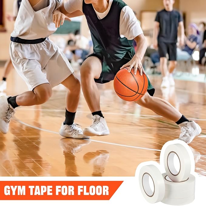 Frienda Floor Vinyl Tape 1/2inch Floor Marking Court Tape Outdoor Playing Field Marking Equipment for Social Distancing Gyms, Athletics, Equipment