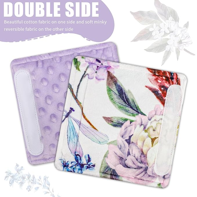 Car Seat Strap Pads for Baby Kids, HNHUAMING Ultra Soft Carseat Straps Shoulder Covers, 2 Pack Infant Seat Belt Cover Pad for Baby Car Seats/Strollers/High Chair/Pushchair, Purple Floral