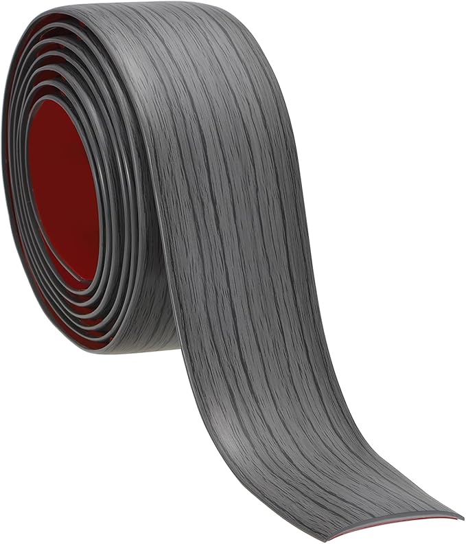 PATIKIL Self Adhesive Floor Transition Strip 10 ft x 1.6" Vinyl Flat Divider Flooring for Joining Floor Gaps Carpet Transition Floor Tiles, Dark Gray Pattern